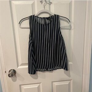 Striped Sleeveless Top by Aqua - Black and White